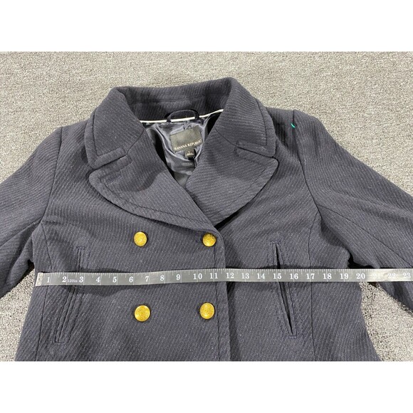 Banana Republic Jacket Womens Large Black Wool Blend Pea Coat Double Breasted - Picture 3 of 12